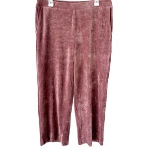 J. Jill Pants Women's Medium Velour Crushed Velvet Blush Pink Rose Cozy Lounge